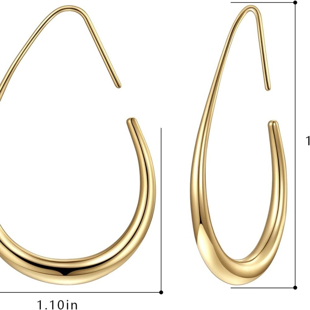 Exquisite Large Oval Pull Through Earrings - Hypo… - image 2